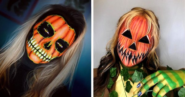 Makijaż na halloween - DYNIA. Instrukcja wykonania krok po kroku. Zobacz 15 propozycji