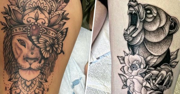 #thightattoo - tatuaż na udzie. To jedno z lepszych miejsc do tatuowania! Zobacz najlepsze projekty!