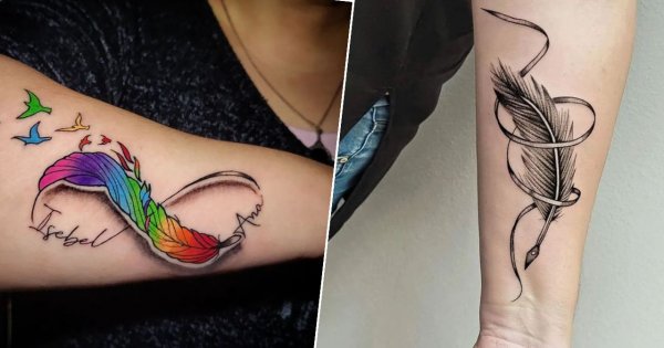 #feathertattoo - tatuaż piórko. Piękny i wyjątkowy motyw. Zobacz 15 najpiękniejszych tatuaży!