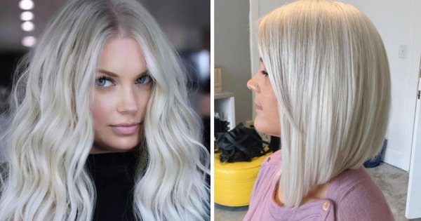 Platynowy blond w trendach na styczeń 2023. Odwrócony bob, curtain bangs, fale i nie tylko!