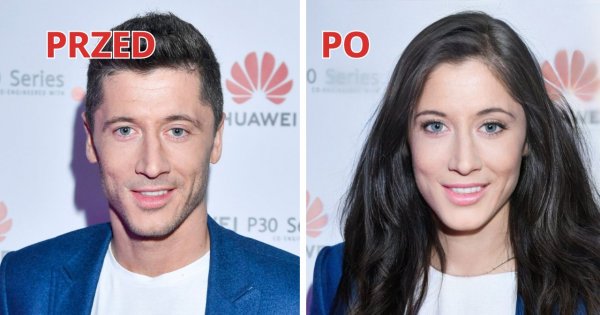 Znani, polscy mężczyźni jako kobiety - symulacja! Robert Lewandowski pięknie, Kuba Wojewódzki może zdziwić!