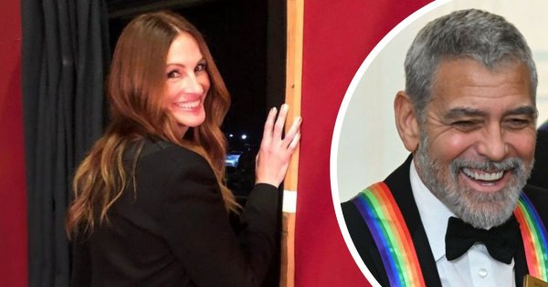 Julia Roberts zaskoczyła suknią w... twarze George'a Clooneya! Wyglądała pięknie, ale co na to żona aktora?