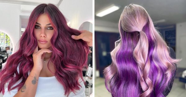 Violet hair - odważny, fryzjerski trend na wiosnę 2023! Zobacz 15 modnych propozycji na fioletowe włosy
