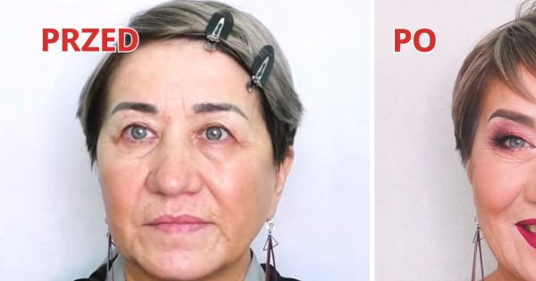 Metamorfoza smutnej 60-latki. Liftingujący makijaż odmłodził ją o 15 lat i wywołał piękny uśmiech!