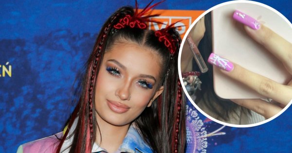 Viki Gabor "straszy" bardzo długimi różowymi paznokciami żelowymi i mocnym makijażem!