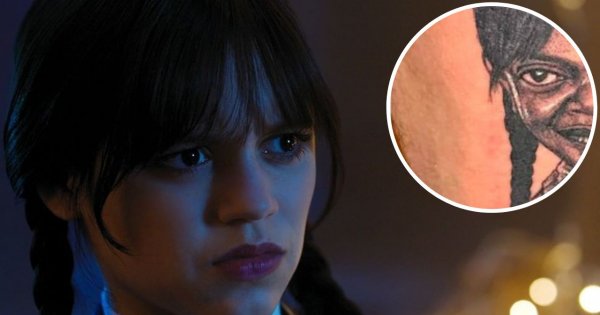 Fan zapragnął tatuażu z Jenną Ortegą jako Wednesday. Oby lubił też Samuela L. Jacksona!