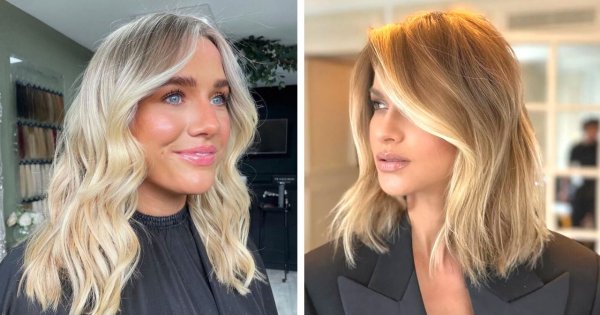 Long bob w koloryzacji miodowy blond - oto połączenie 2 największych trendów! 15 propozycji na wiosnę 2023