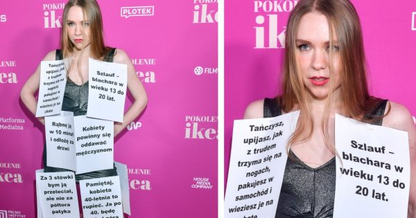 Maja Staśko oblepiona kartkami na premierze "Pokolenia Ikea"! "Ta książka to seksistowski chłam"