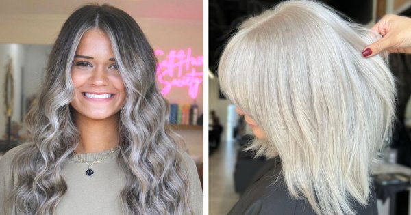 Popielaty blond w trendach na wiosnę 2023. Propozycje na cięciu long bob, na falach i nie tylko!