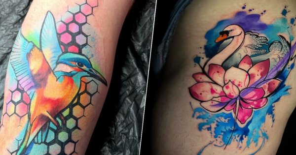 #watercolourtattoo - tatuaż akwarela. To gorący trend 2023 roku! Zobacz najlepsze inspiracje!