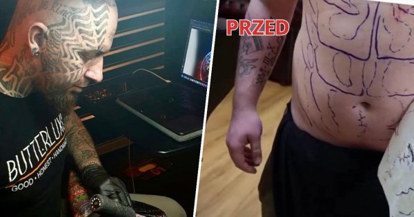 Ten tatuażysta stworzył mężczyźnie sześciopak na brzuchu, bo... nie chce chodzić na siłownię! Zobacz, jak wygląda!
