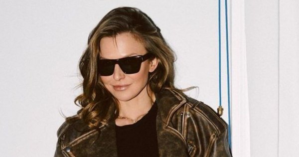 Anna Lewandowska w krótkiej mini i męskiej, skórzanej kurtce. Fani podzieleni: "Nie w moim guście"