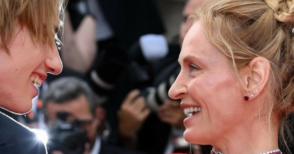 Przepiękna Uma Thurman z synem w Cannes. 21-latek zadał szyku na czerwonym dywanie!