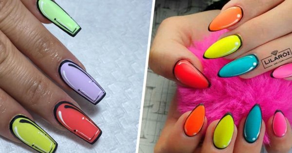 Comic nails - paznokcie, które wyróżniają się stylem! Oto 15 wspaniałych inspiracji!