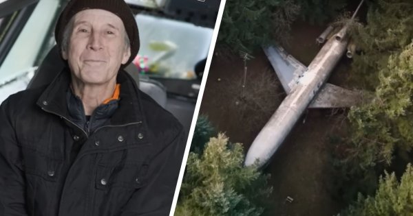 73-latek zamieszkał w środku lasu we wraku samolotu, który miał iść na złom. Nieźle się urządził!
