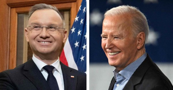 Joe Biden dał Andrzejowi Dudzie prezent. Jest długi i można nim pisać. Są memy!