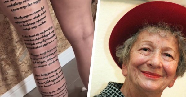 Wytatuowała sobie na nodze wiersz Szymborskiej. Internauci mają złe przeczucia: "Będzie kiedyś żałować" [wideo]