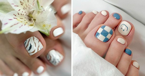 Pedicure hybrydowy do sandałków. 15 modnych propozycji na wiosnę 2024