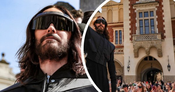 Jared Leto dał darmowy koncert na krakowskim rynku. Wymachiwał... pluszowym specjałem!