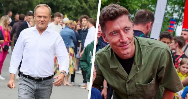 Robert Lewandowski w zielonej koszuli spotkał się z dziećmi w ogrodzie Donalda [memy]