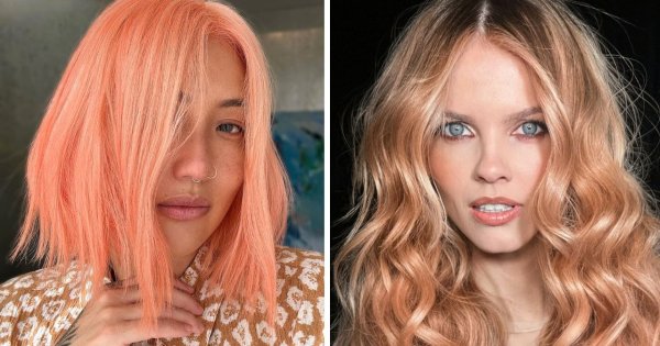 Włosy w kolorze roku 2024! Propozycje na modną koloryzację peach fuzz