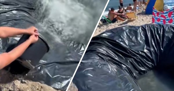 Zrobili sobie basen na nadmorskiej plaży. Film z Władysławowa stał się hitem sieci
