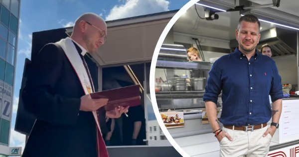 Ksiądz poświęcił budkę z kebabem Filipa od Zygmunta. "Niech Bóg ma w opiece wołowinę"