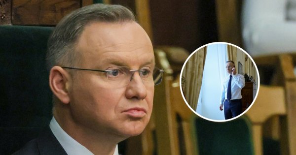 Zatroskany Andrzej zapozował z telefonem przy uchu. "A po rozmowie chodziliśmy na dożynki"