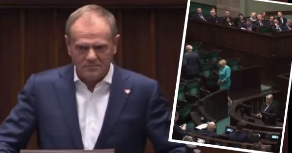 Donek wszedł na mównicę. Po chwili Jarosław kazał swoim kolegom wyjść. Komedia [wideo]