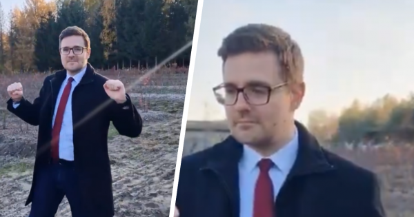 Robert od Jarka świętuje i tańczy w garniaku na polu [wideo]. Kwadratowe ruchy rozbawiły sieć