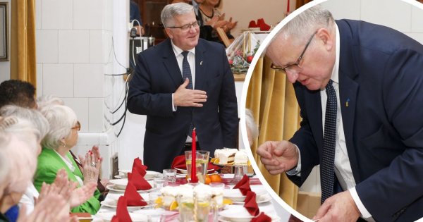 Wigilia w Skolimowie. Wzruszony Bronek podzielił się opłatkiem z artystami [zdjęcia]