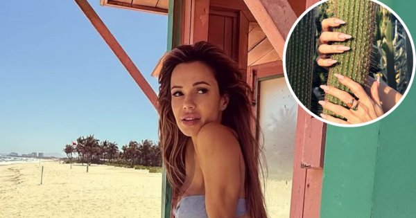 Rozgogolona Doda z przodem i tyłem na wierzchu ściska dłońmi kaktusa w Wietnamie. Ostra z niej dziewczyna