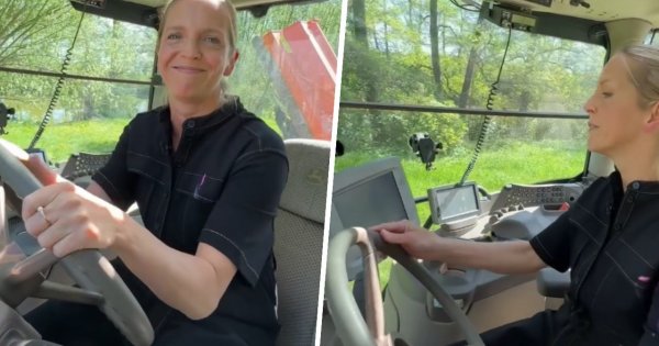 Gosia od Rafała żadnej pracy się nie boi. Wskoczyła w mulczer i wszystkim pokazała, na co ją stać [wideo]