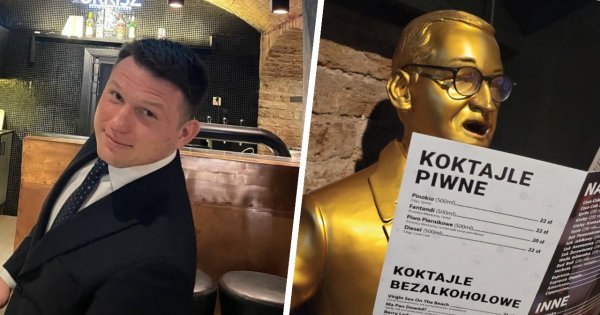 Za pół litra złotego trunku u Sławka trzeba zapłacić krocie. Ceny zwalają z nóg, ale nazwy z karty bawią do łez