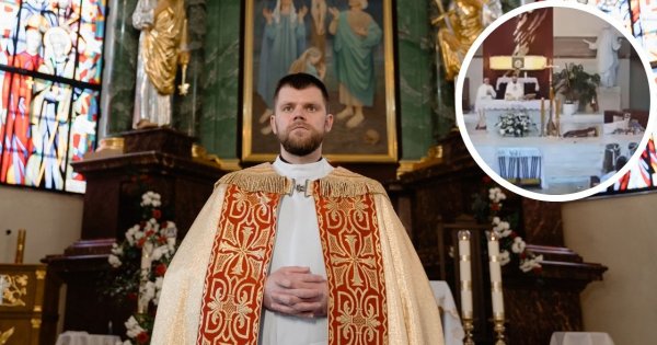 Chłopczyk przewrócił "świętą" figurę w czasie mszy. Stoicka reakcja księdza w 5 sekund stała się hitem sieci [wideo]