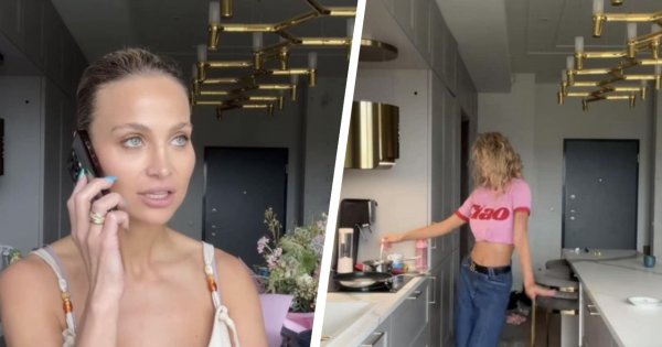 Hanna Żudziewicz i Jacek Jeschke pokazali swe mieszkanie glamour. Kuchnia ocieka złotem, a marmurowa posadzka prosi, by po niej stąpać