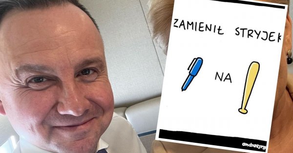 Andrzej Duda na odchodne rozluźnił się jak nigdy. Pokazał mem o sobie: "Padłem"