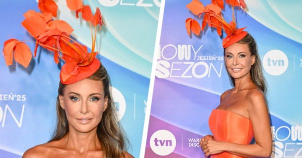 Ramówka TVN: Małgorzata Rozenek chciała być jak prawdziwa dama i głowę przyozdobiła fikuśnym fascynatorem