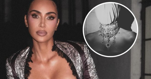 Kim Kardashian z rajstopą na głowie wystąpiła na gali. Musiała ją prowadzić asystentka, bo celebrytka nic nie widziała