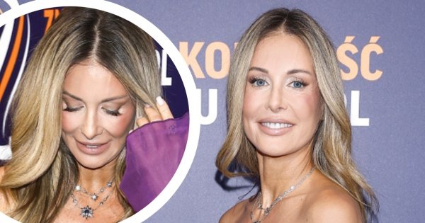 Małgorzata Rozenek odziała fioletowe wdzianko, które ledwo zakrywało jej ciałko
