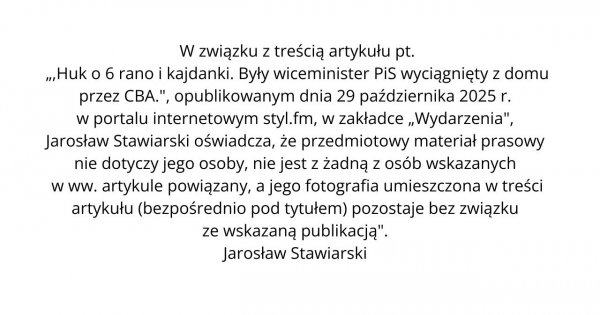 Huk o 6 rano i kajdanki. Były wiceminister PiS wyciągnięty z domu przez CBA