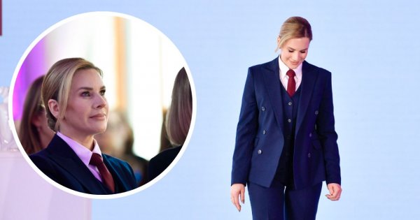 Takiej Marty Nawrockiej jeszcze nie widzieliście. Męski garnitur i krawat totalnie ją odmieniły