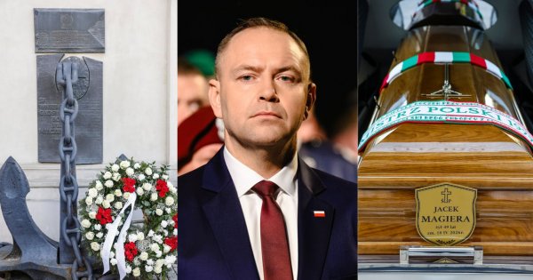 Karol Nawrocki na pogrzebie Jacka Magiery. Wymowny gest prezydenta nad trumną przejdzie do historii