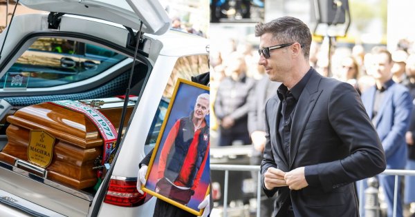 Robert Lewandowski kompletnie zdruzgotany na pogrzebie Jacka Magiery. Widok kapitana kadry odbiera mowę [zdjęcia]