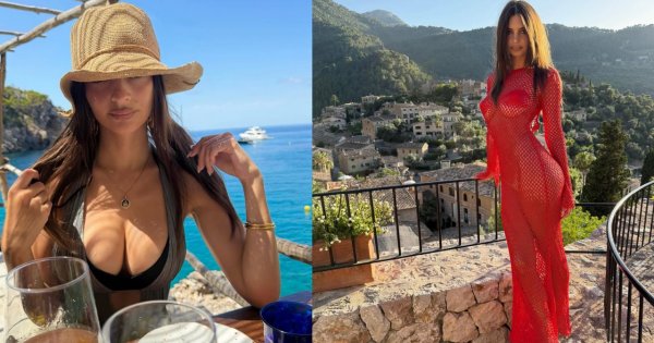 Emily Ratajkowski pręży się przed obiektywem w mikroskopijnych fatałaszkach. Widać wszystko, jak na dłoni [zdjęcia]