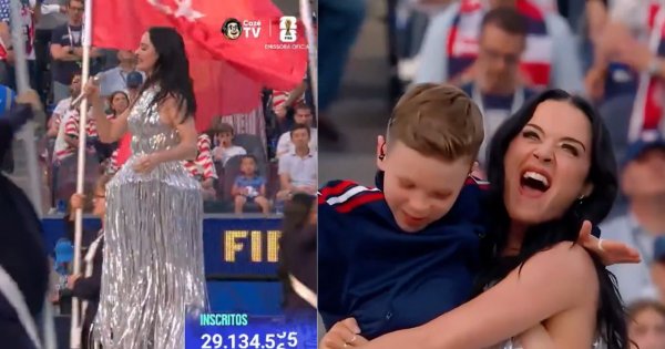 Katy Perry ledwo okryta srebrnymi frędzlami na otwarciu mundialu. Fani kpią bez litości. Porównują ją do żyrandola i shakera [zdjęcia]