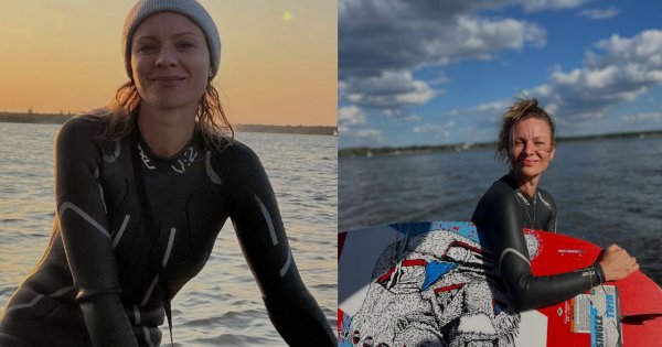 47-letnia Magdalena Boczarska wskoczyła w skąpym negliżu do lodowatego potoku. Fani zachwyceni formą aktorki [zdjęcia]