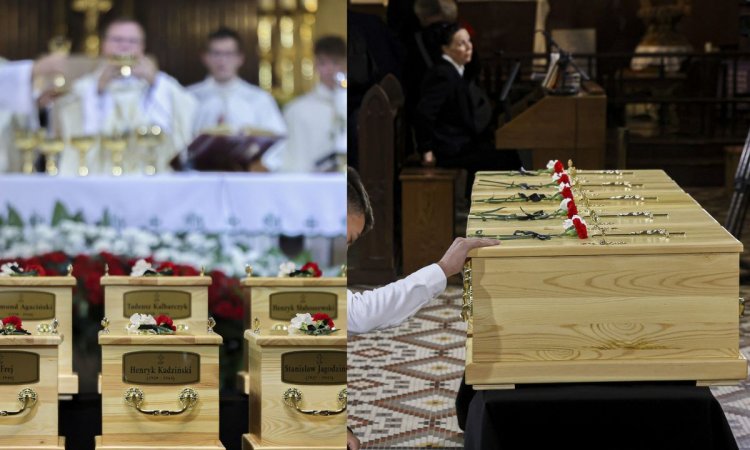 Dziesięć małych trumienek obok siebie. Przejmujący pogrzeb w łódzkim kościele