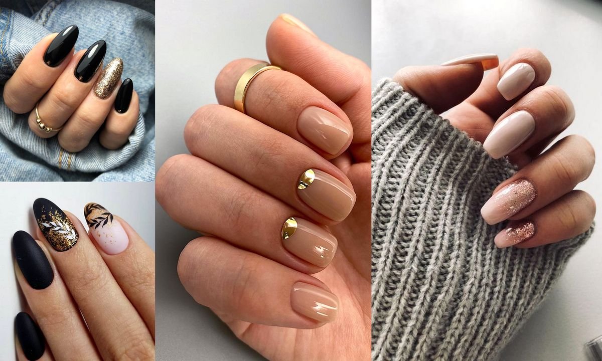 White And Gold Nails Sylwestrowe Paznokcie Semilac Paznokcie