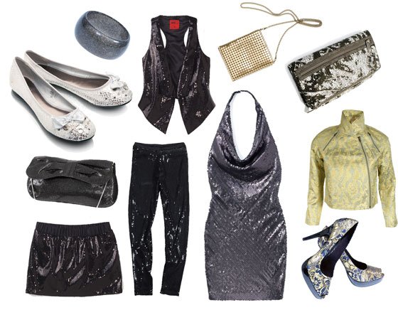 balerinki DeeZee; bransoletka Stereo; spódnica i kamizelka s.Oliver; torebka z kokardą Orsay; leginsy, marynarka i pantofle H&M; sukienka i złota torebka Reserved; kopertówka Stefanel